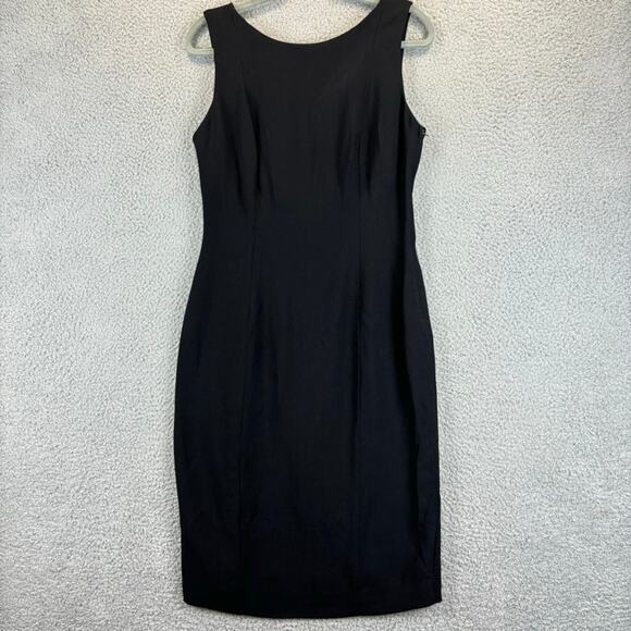 90s Dress 10 LBD Cocktail Classic MOB Embellished Open Back USA Lord & Taylor - Picture 1 of 11